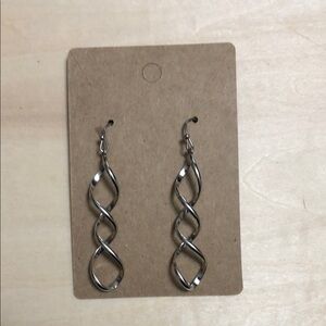 Elegant Silver Twist Earrings